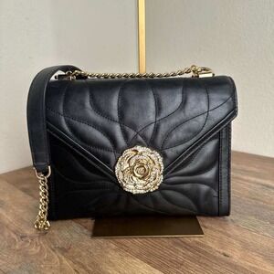 Michael Michael Kors Whitney Petal‎ Quilted Leather Shoulder Bag Black